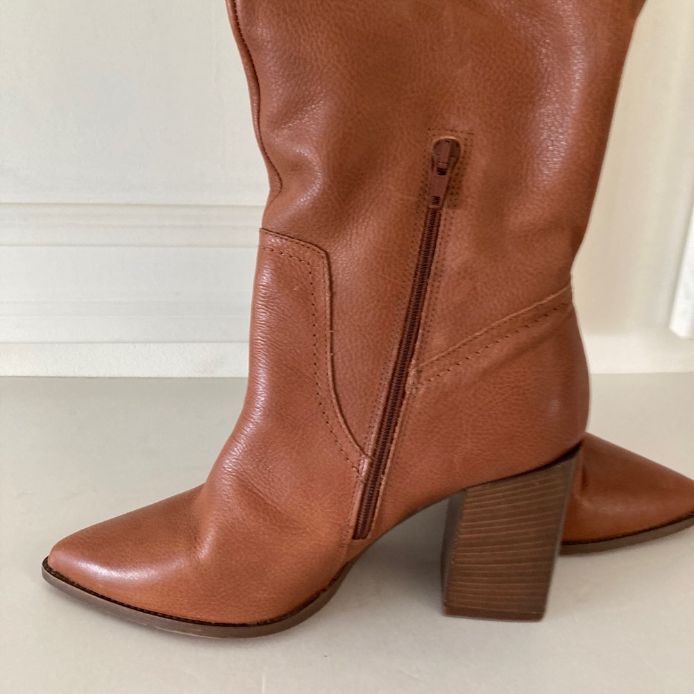 NWOT Free People Riley Tall Slouch Brown Leather Boots Sz 40/37 - Picture 5 of 7